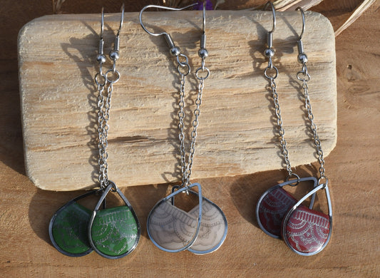 Selena - Lange Kettingoorbellen met Mandala Half-Moon