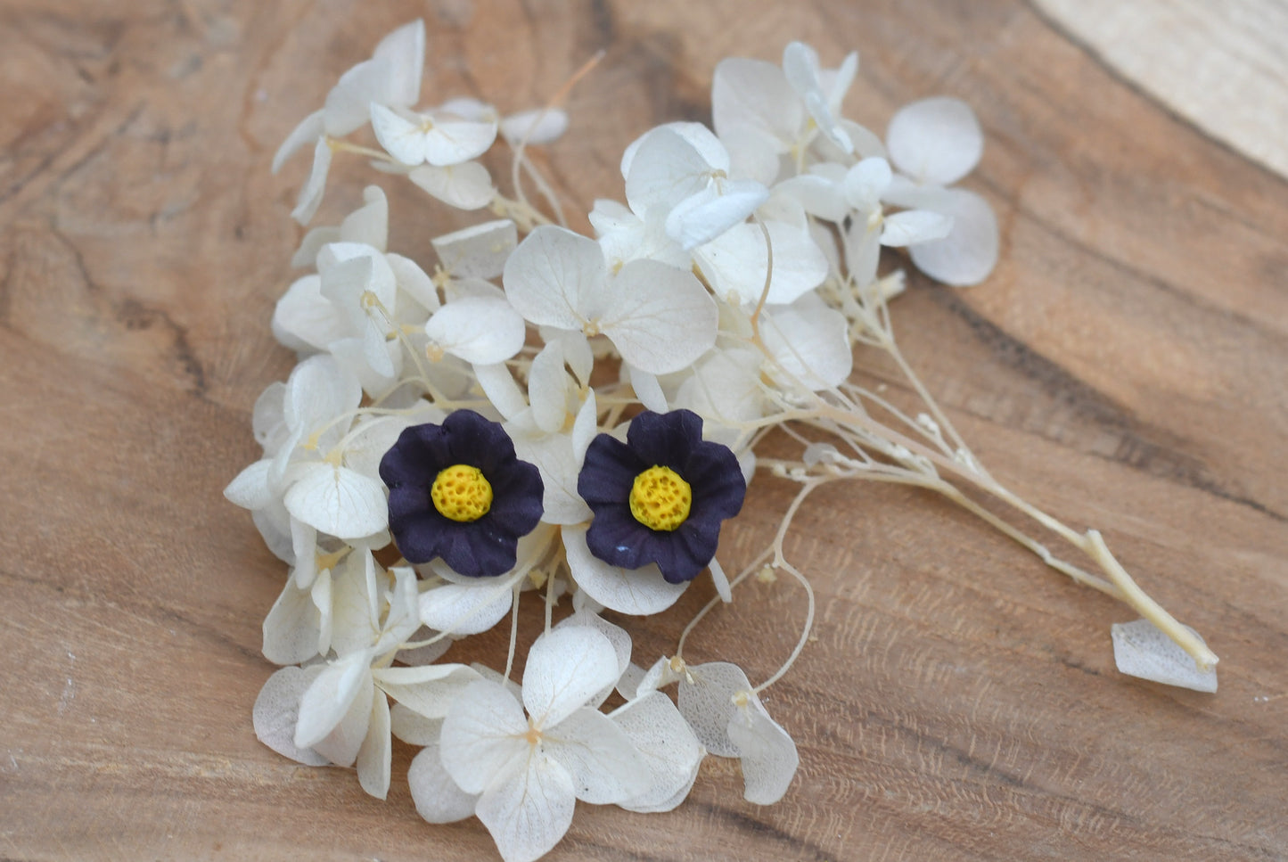 Viola Soleil - Paarse Bloemoorbellen (Dangle en Mini Studs)