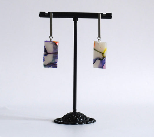 Alizée - Handgemaakte transparante oorbellen met alcohol inkt