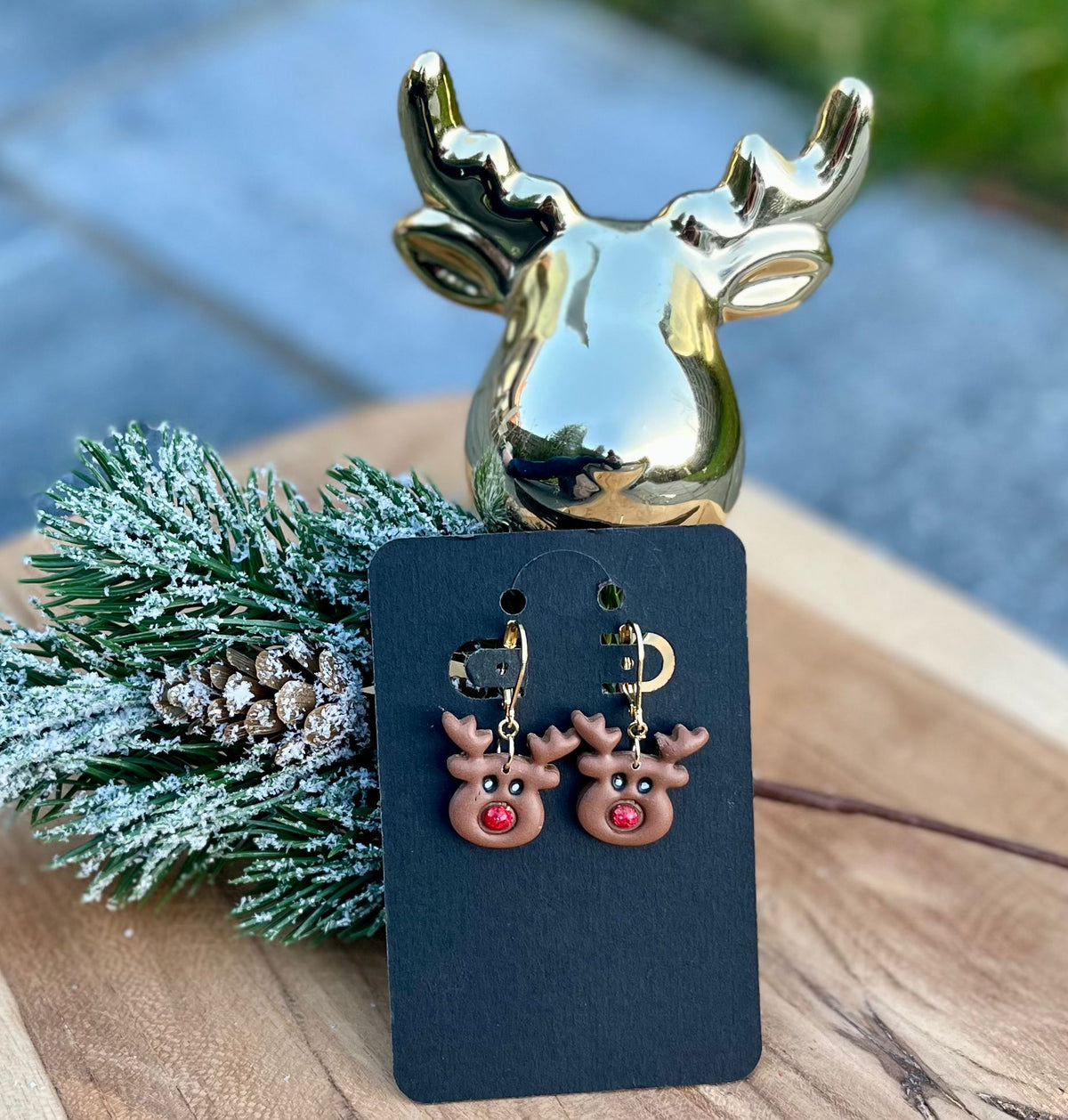 Boucles d'oreilles Rudy le renne