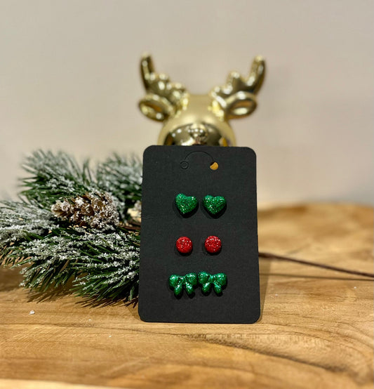 Ensemble de clous d'oreilles Holiday Sparkle