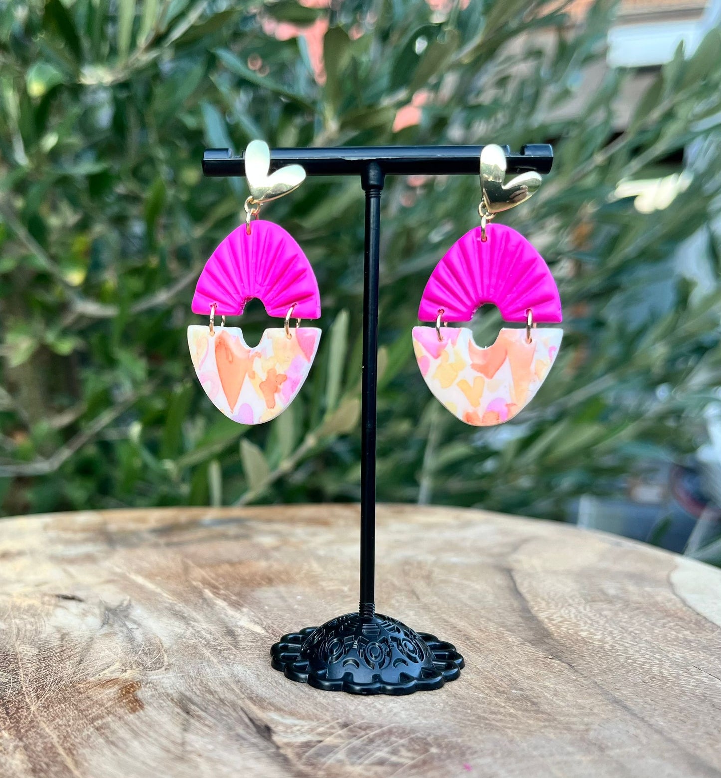 Romy –  handgemaakte statement oorbellen in polymeerklei