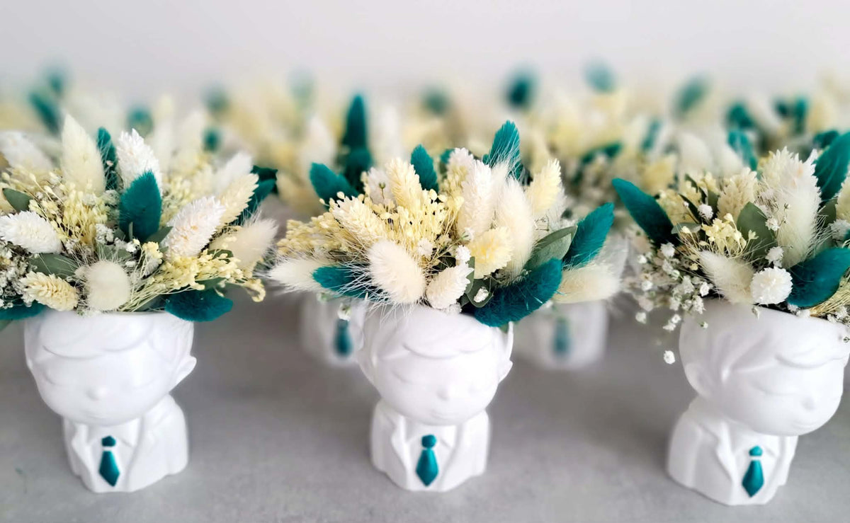 Petit monsieur ou petite fille personnalisé avec fleurs séchées