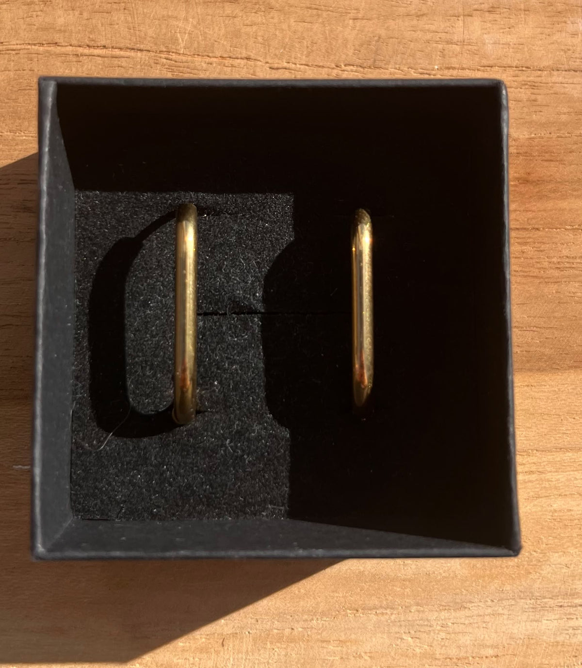 Créoles rectangulaires – Acier inoxydable 316L | Or 14K, argent, or rose & noir