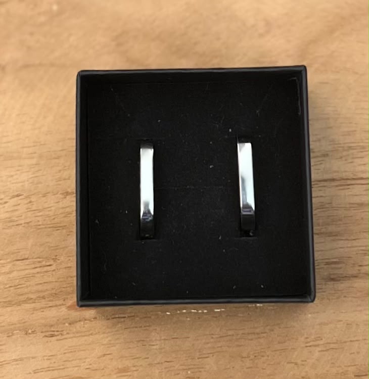 Créoles rectangulaires en acier inoxydable – Acier inoxydable 304 | Or 18 carats & argent