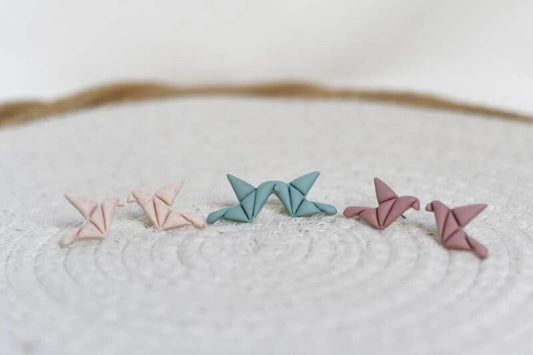 Skye - Origami Vogel Oorbellen Pastel