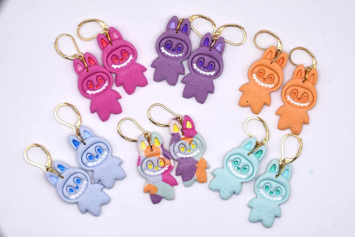 Monster Earrings - Kleurrijke Statement Oorbellen met 24K Goud