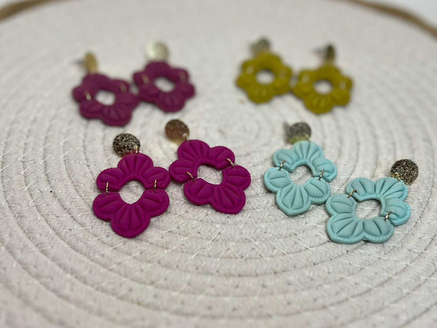 Zenya - Statement Oorbellen Magenta Mint Roze Lime